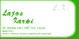 lajos karpi business card